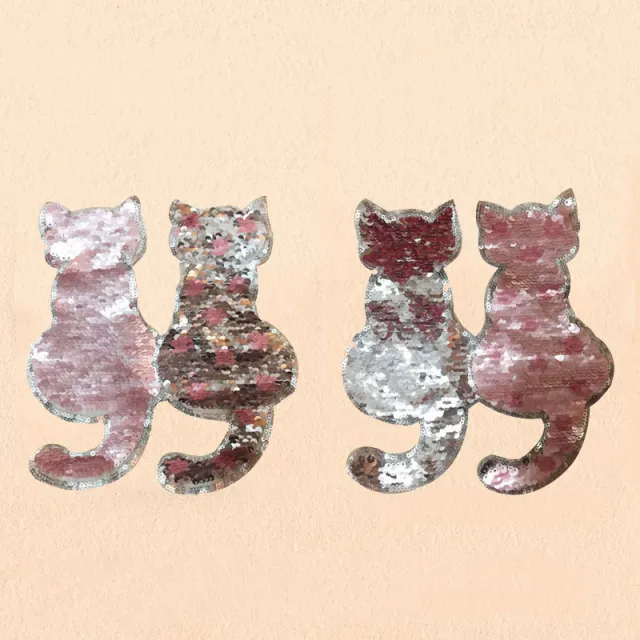 Reversible Sequined Animal Cloth Patch Embroidery Lace Accessories Pink - Shop at LoveMi