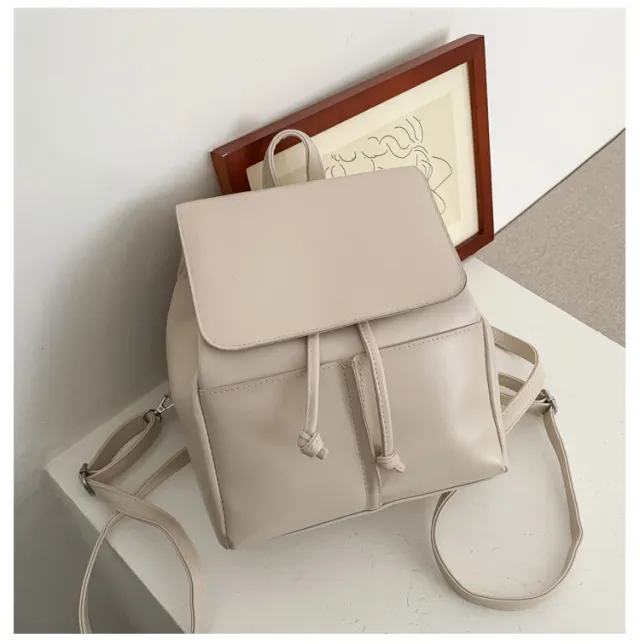 New Backpack Soft Leather Versatile Mini Small White - Shop at LoveMi