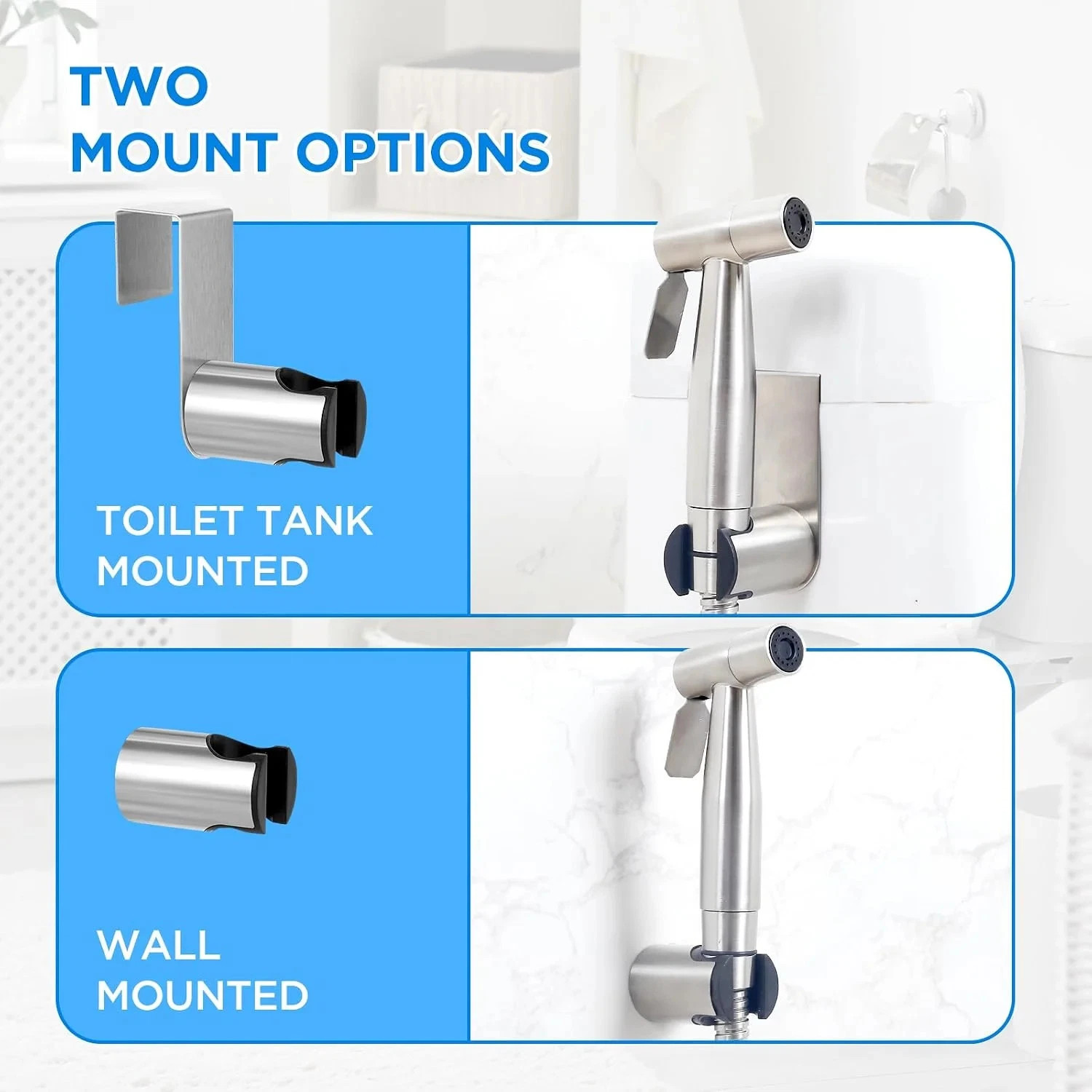 Handheld Shower Head Bidet Attachment - Bathroom Hose Kit & Shattaf Adapter — image 2