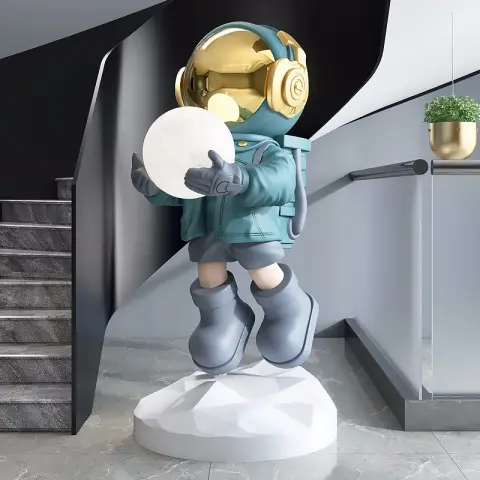 Large Floor-to-ceiling Decoration Light in Astronaut Welcome Room