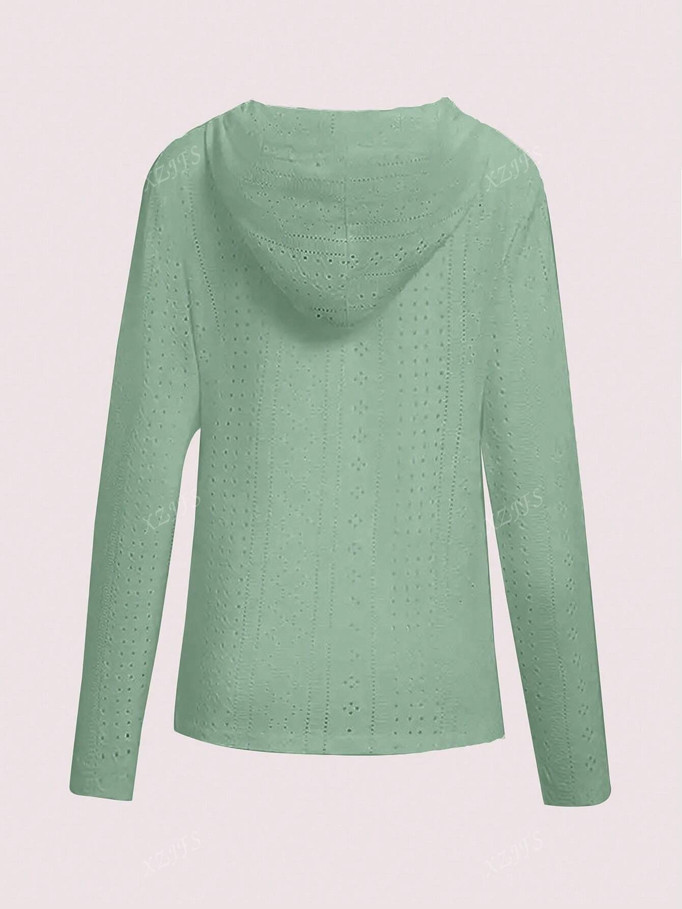 Women's Solid Color Half-Zip Casual Long Sleeve Hooded Sweatshirt