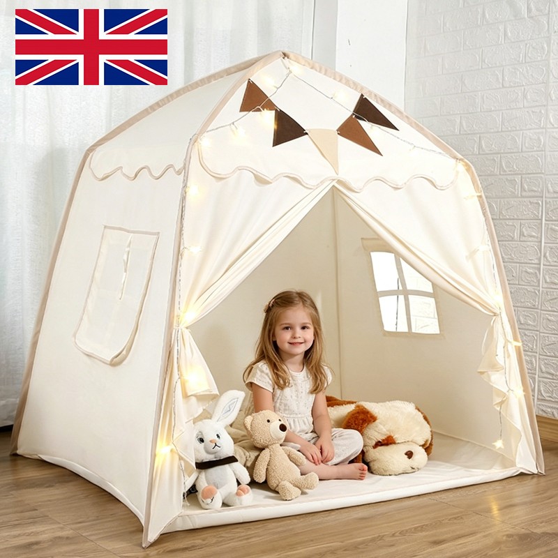 Large Canvas Kids Teepee Star Childrens Play Tent InOutdoor House UK — image 5