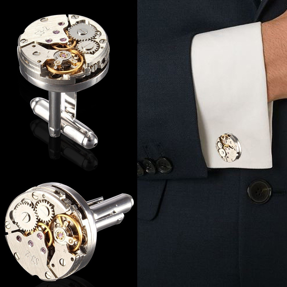 Mechanical Watch Brand New Movement Men's Cufflinks — foto 6