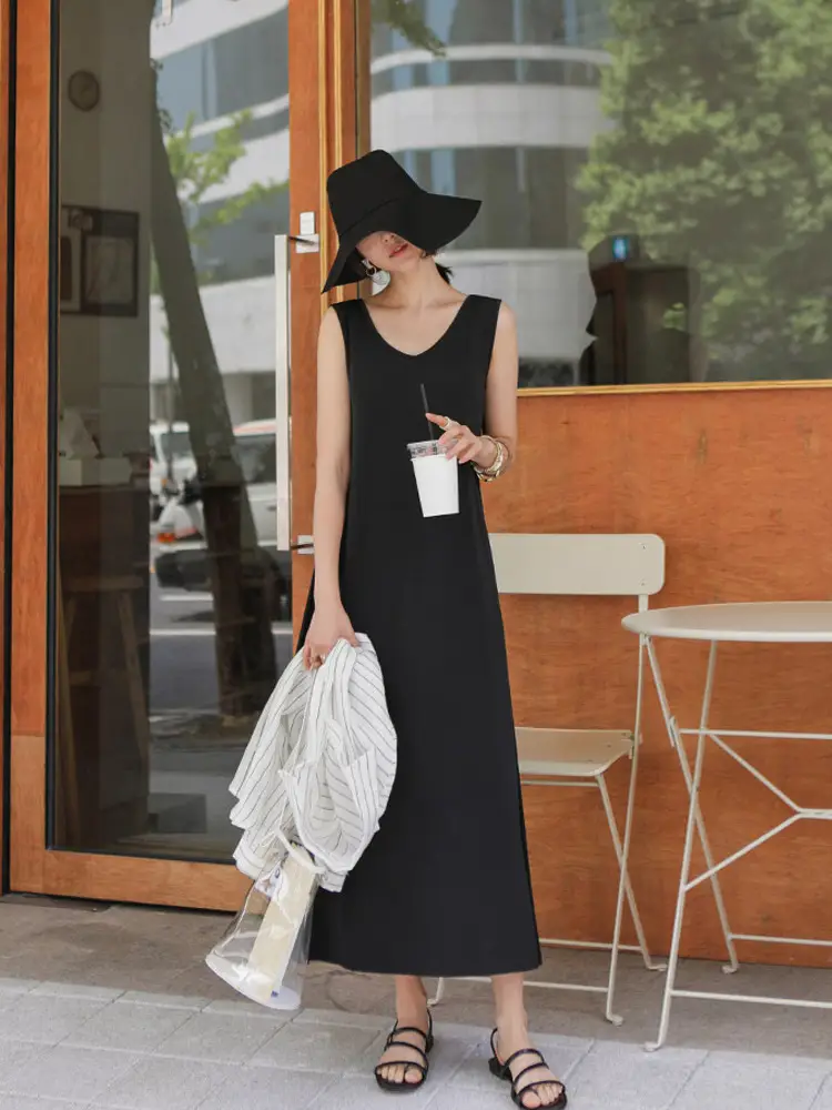 Summer New Modal Outer Wear Sleeveless Large Swing Skirt Loose Innerwear Bottoming Vest Long Skirt