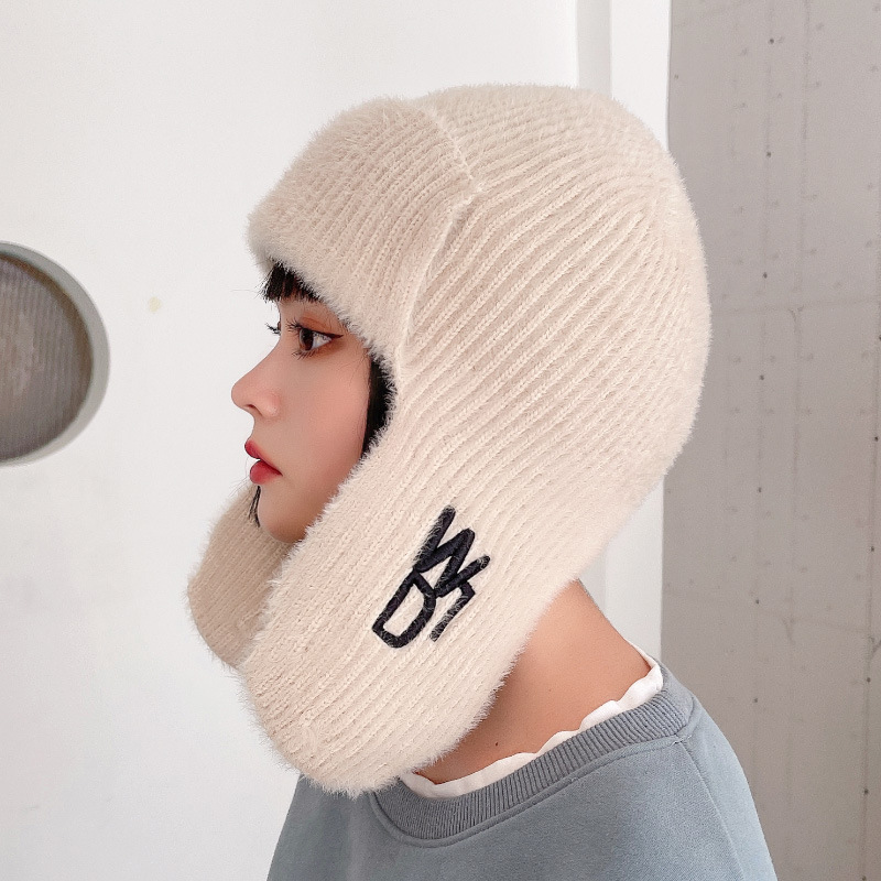 Knitted Wool Thickened Ear Protection Hat Cold And Windproof Pullover