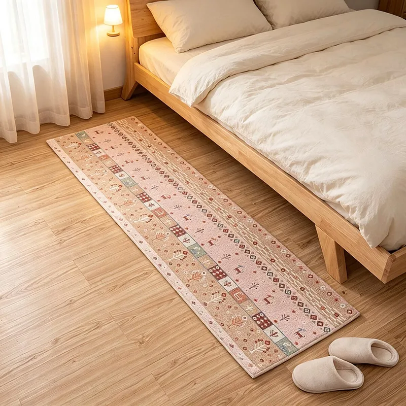 1pc Ethnic Style Geometric Pattern Long Carpet