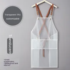 Apron Waterproof Oil-proof Thickening Korean Pullover Shirt Household Kitchen - White - View 1