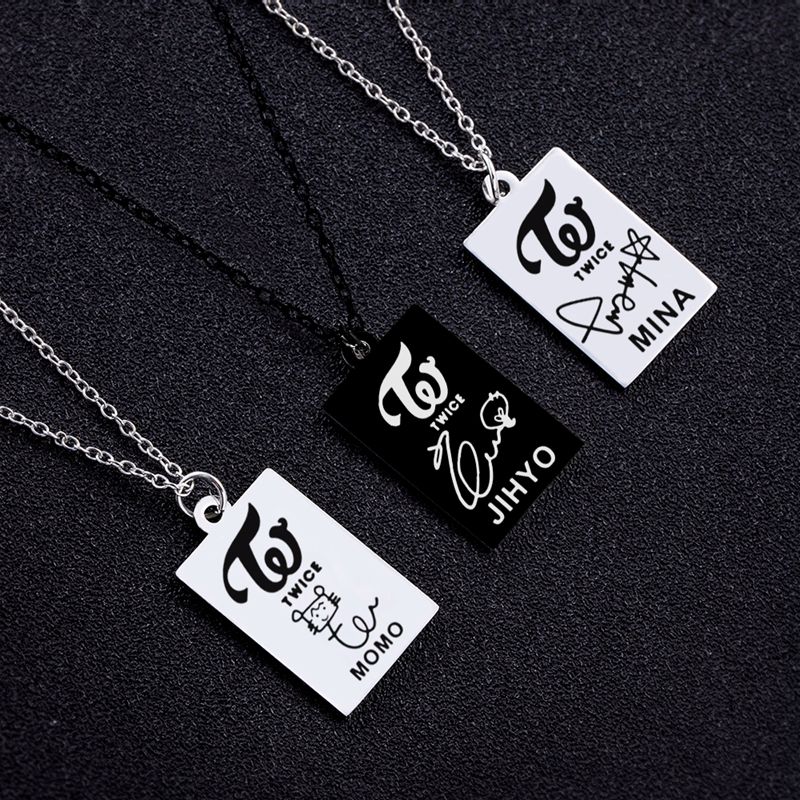 KPOP TWICE Member Signature Stainless Steel Pendant Necklace