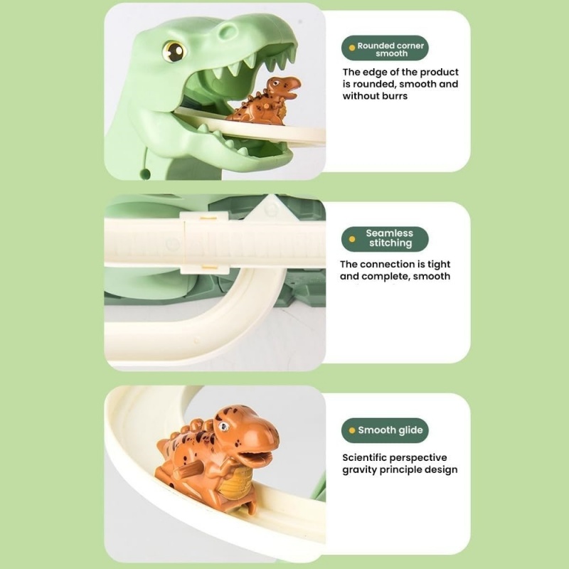 Race Track Toy Climbing Stairs Toys Roller Coaster Toy With 3 Dinosaurs Track S