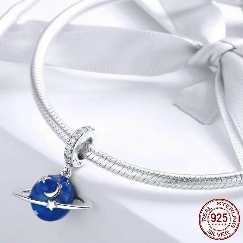 Fashion Blue Planet 925 Silver Pendant
