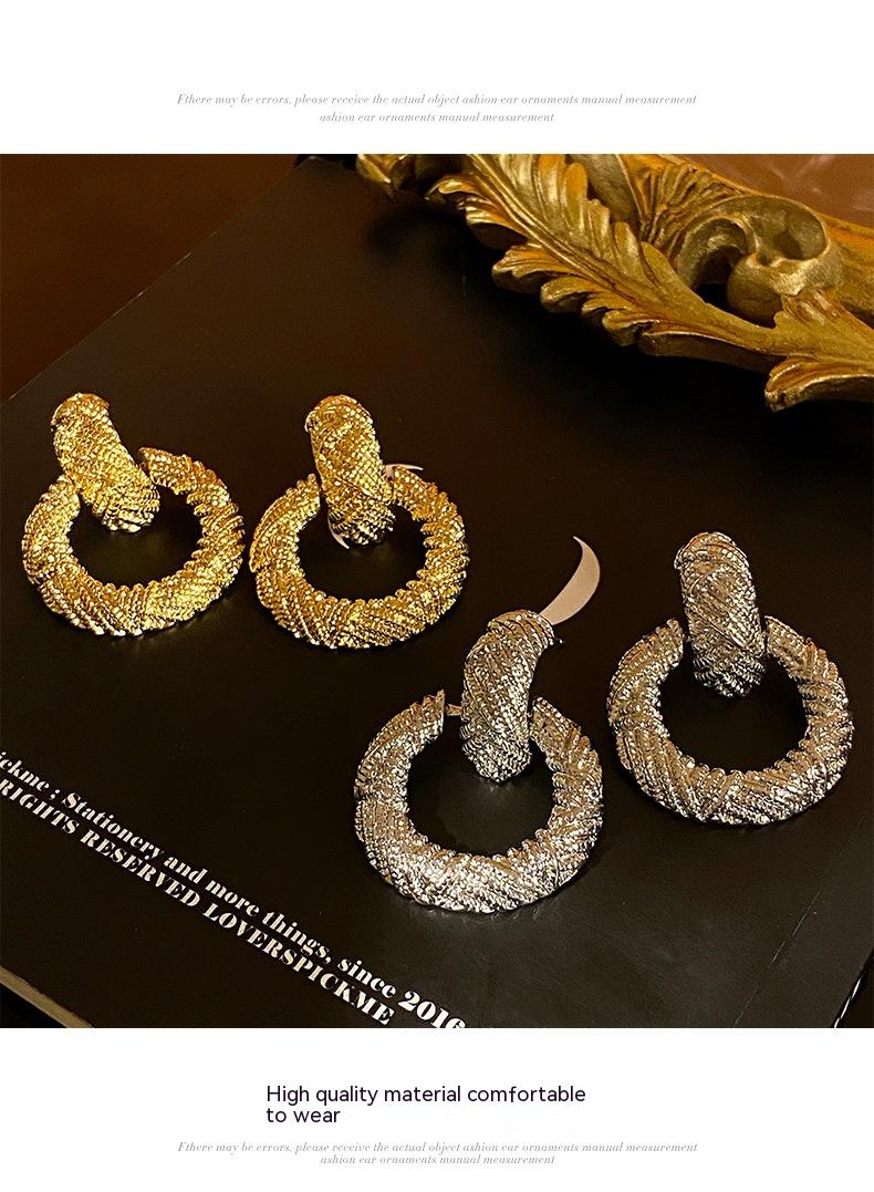 Title 2, Exaggerated High-grade Round Ring Earrings Simp...