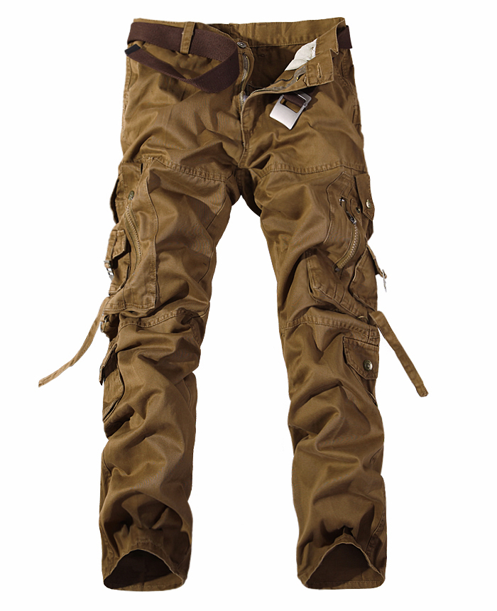 Men's Multi-Pocket Cargo Pants Zippers And Button Pockets- Belt Not Included - Picture 4 of 7
