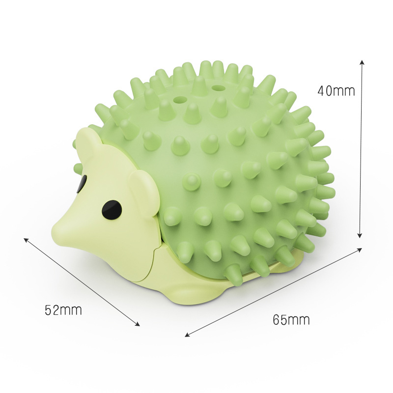 Cat Grooming Brush Wall Mount Scratcher Combo. Fun-- The Cat corner groomer is shaped like a small hedgehog with a furry body, small eyes, and an open 