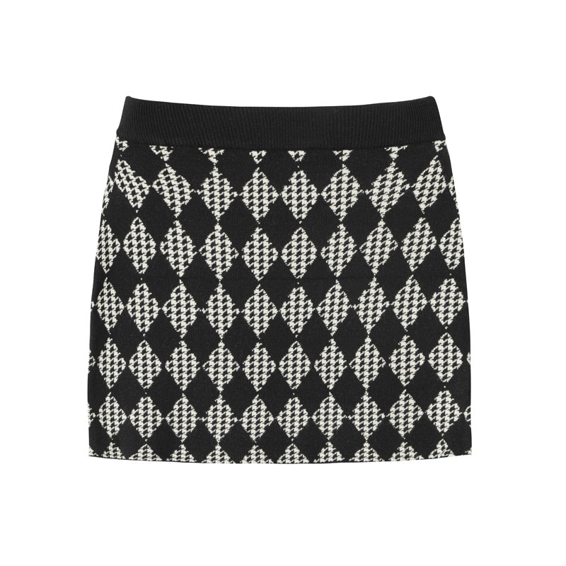 Vintage Diamond Suit Lapel Double Zipper Knitted Cardigan For Women