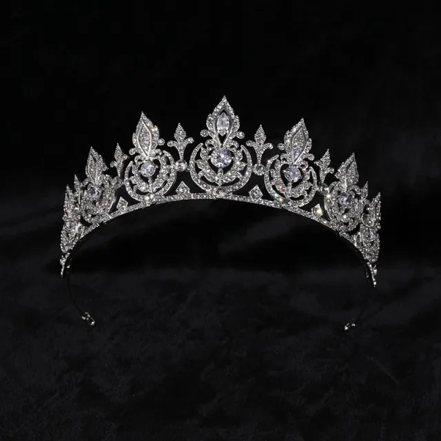 Zircon Crown Flower Hair Accessories Wedding Wedding Dress 4 Style - Shop at LoveMi