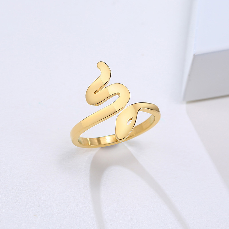 Stainless Steel Chain Ring Steel Color Gold Lady