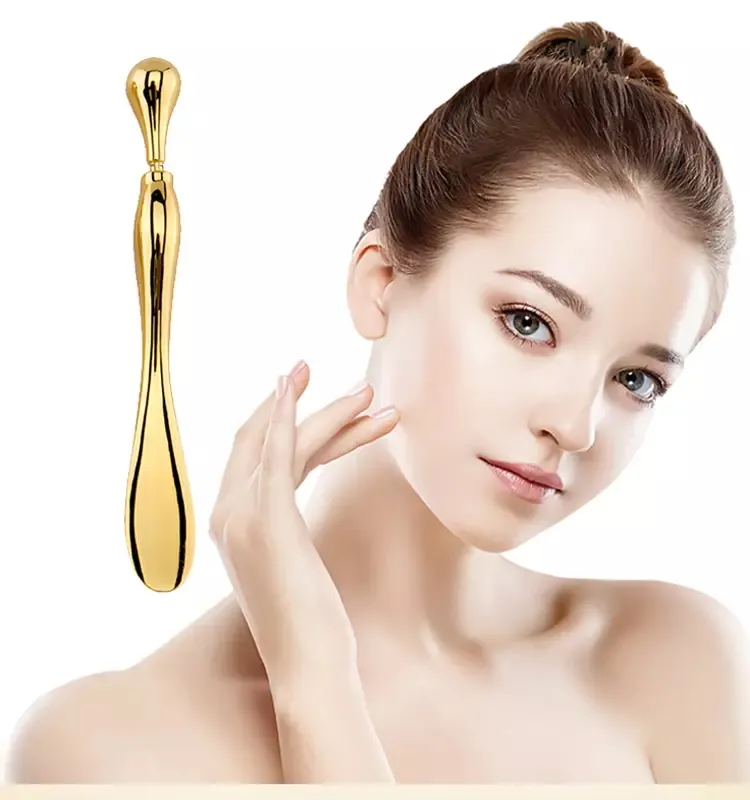 Eye Cream Stick Roller For Face Metal Spatula Puff Applicator Eye Cream Massager Facial Cream Massage Sticks Eye Metal Makeup Spatula Eye Wand 10cm – image 3