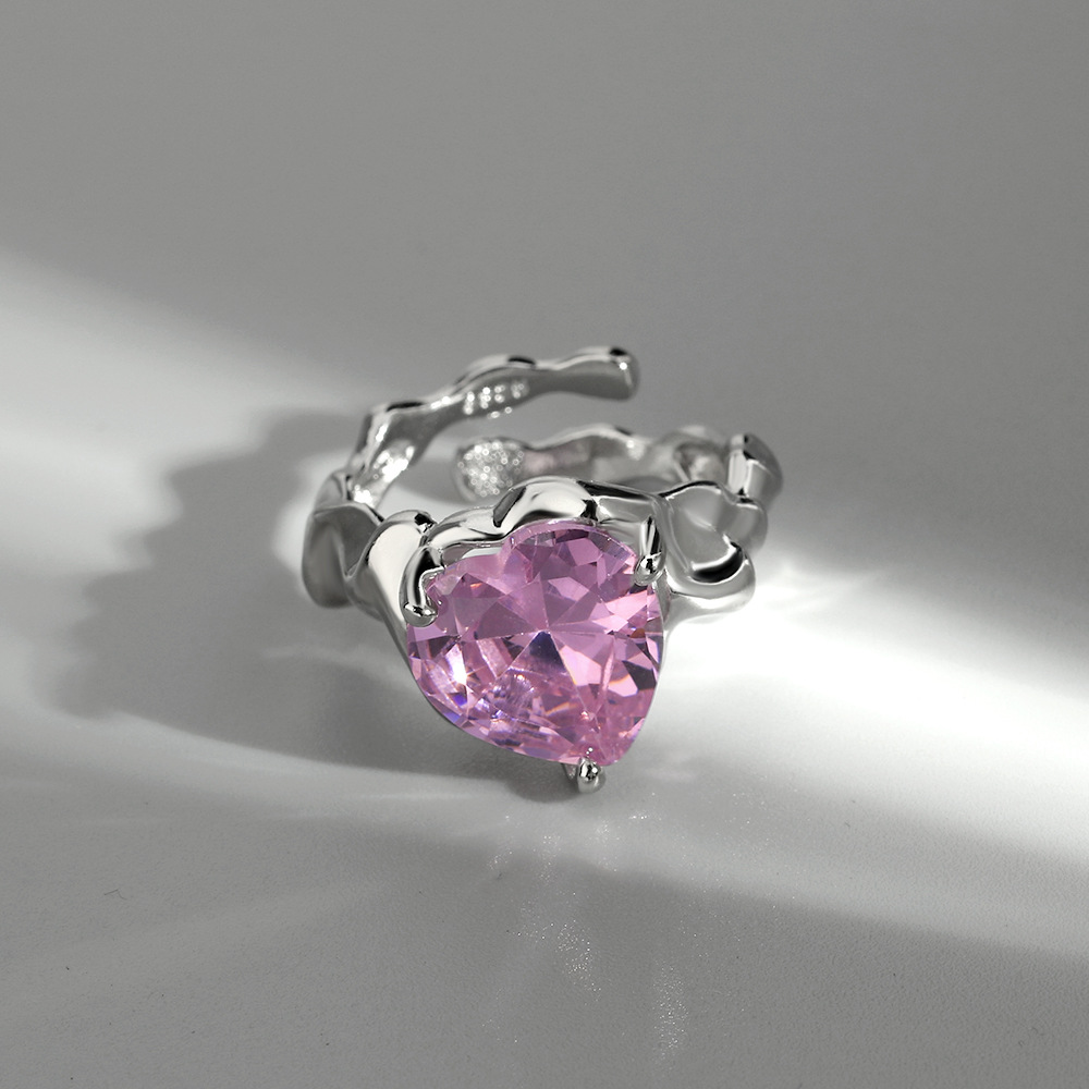 Small Design Zircon Texture French Irregular Ring