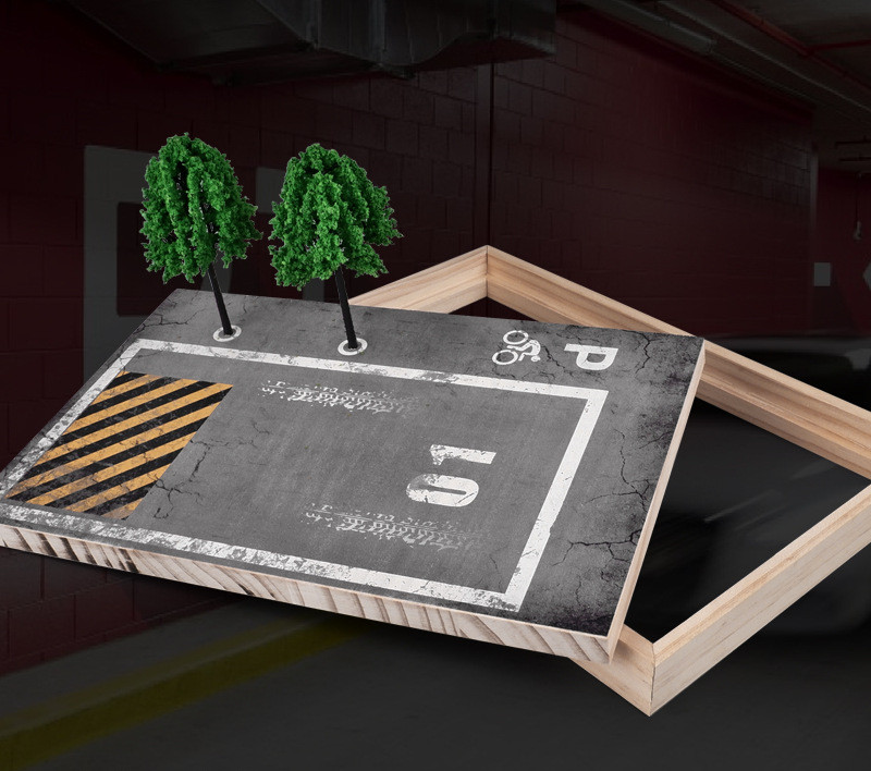 Simulation Wooden Car Model Parking Space Ornaments