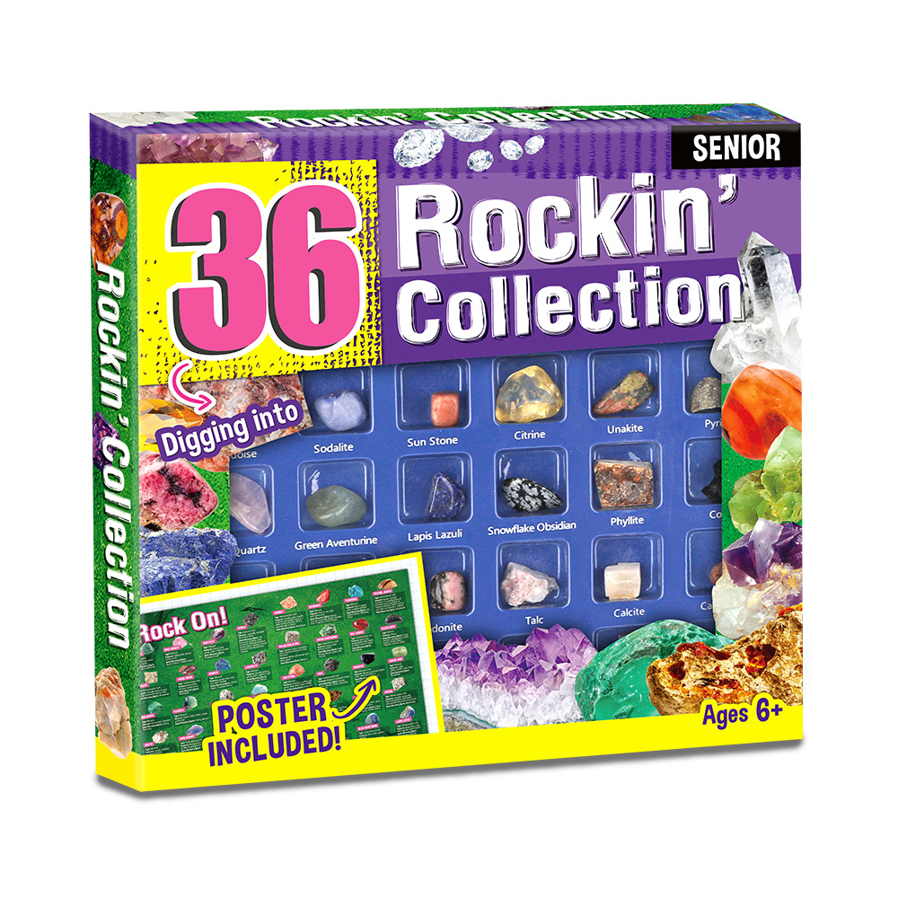 Rock For Kids 36 Pcs Rocks With Learning Guide, Gemstones Crystals Kit Mineral Education Set Geology Science Toys Educational Gifts For Boys Girls Age Above 6 Year Old