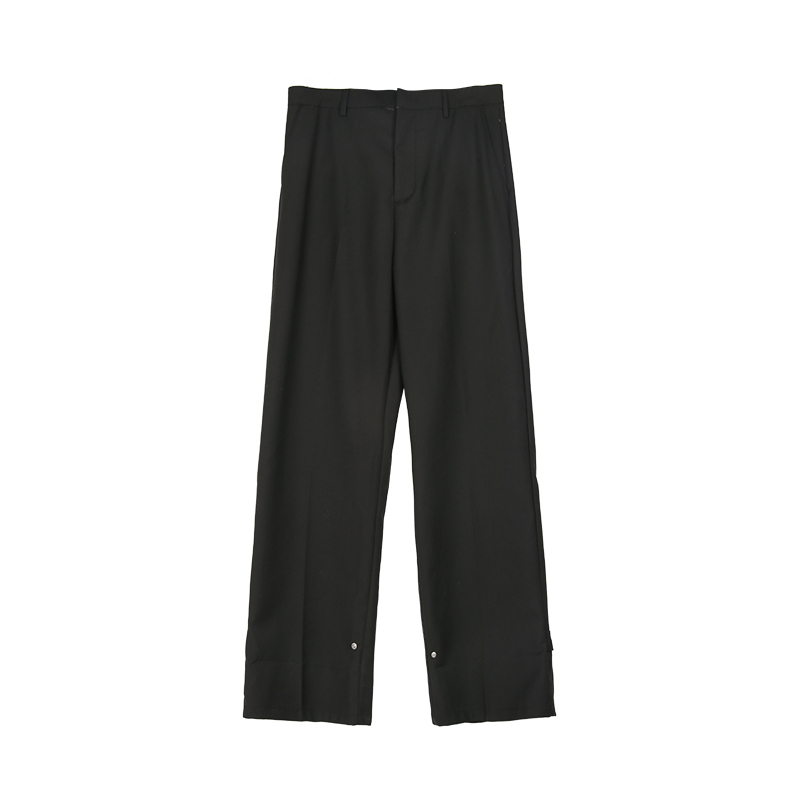 Title 1, Heren casual rechte pantalon met knoopdesign. C...