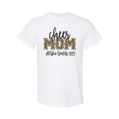 European And American Leopard Print Cheerleading Mother Round Neck Short Sleeve T-shirt - White2 - View 1