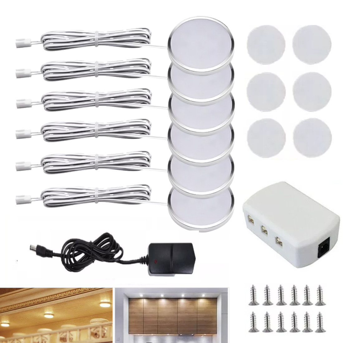 LED Under Cabinet Lighting Kitchen Counter Closet Puck Light Lamp 36 Packs Kit — image 2