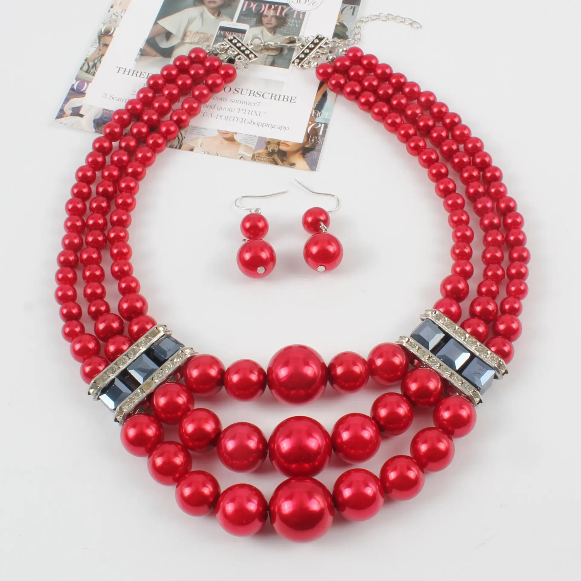 Creative Style Multi-layer Pearl Necklace Diamond Necklace Collar