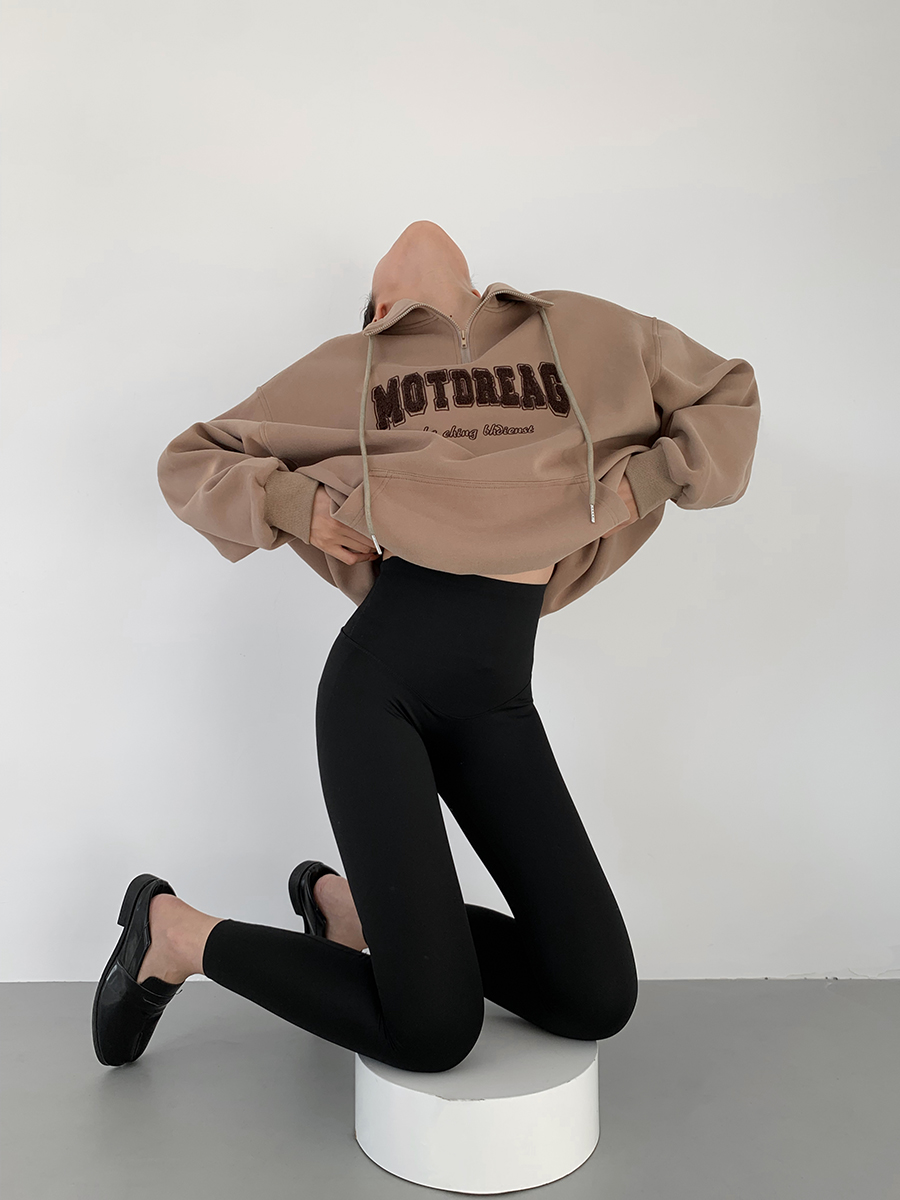 Women's Fashion Thickened Half Zipper Stand Collar Top