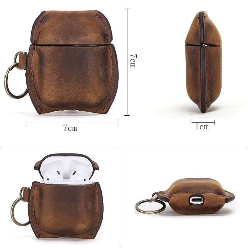Crazy Horse Leather Case Wireless Bluetooth Headset - Image 7