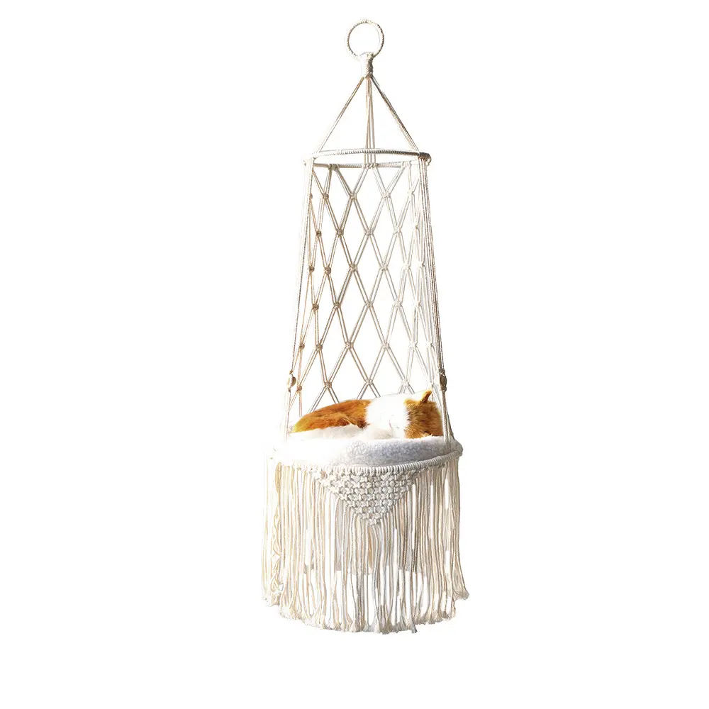 Macrame Hanging Pet Bed Cat Hammock Wall