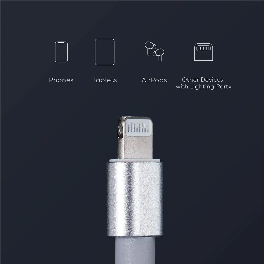150cm 180cm USB Charging Cable A Pple MFi Certified, Nylon Braided Jacket,silver Premium Series