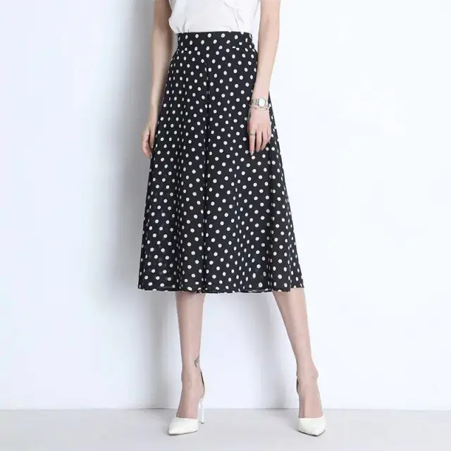 Women's High Waist Chiffon Wide Leg Pants Loose Polka Dot Skirt Polka Dot Culottes - Shop at LoveMi