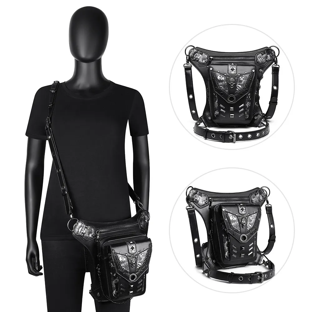 Skull Locomotive Ladies One-shoulder Messenger Bag - Black