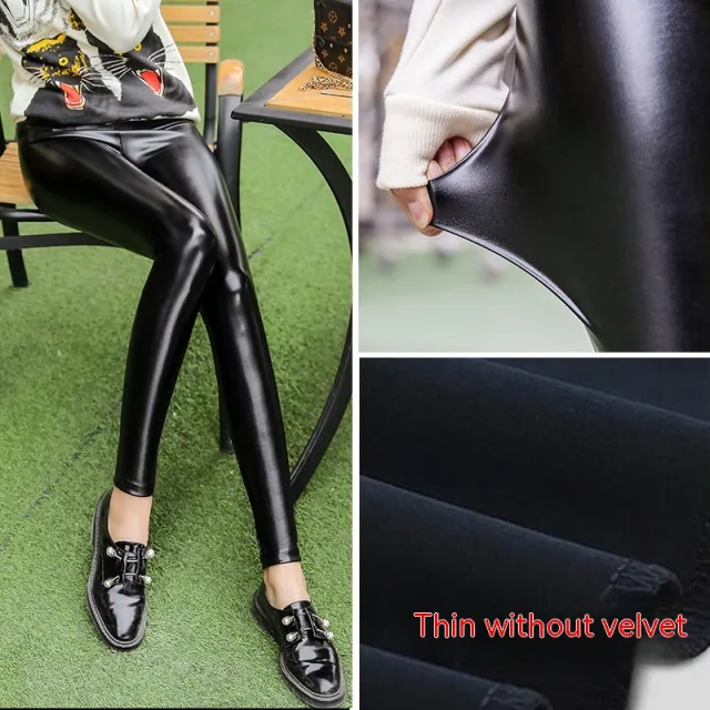 Leather Pants Women's Thick Large Size High Waist PU Leather Leggings Pu Thin - Shop at LoveMi