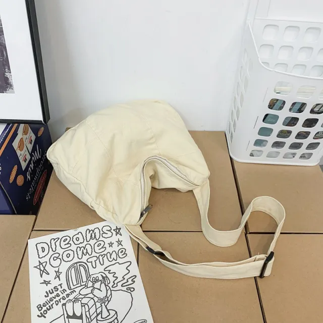 Women's Large capacity Canvas Shoulder Crossbody Bag White - Shop at LoveMi