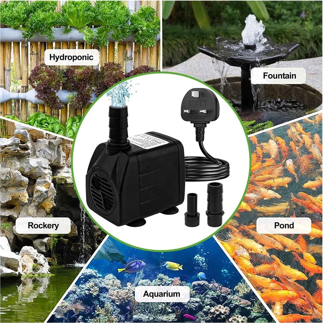 Water Pump Feature Fountain Outdoor Garden Fish Pond Submersible Aquarium — image 3