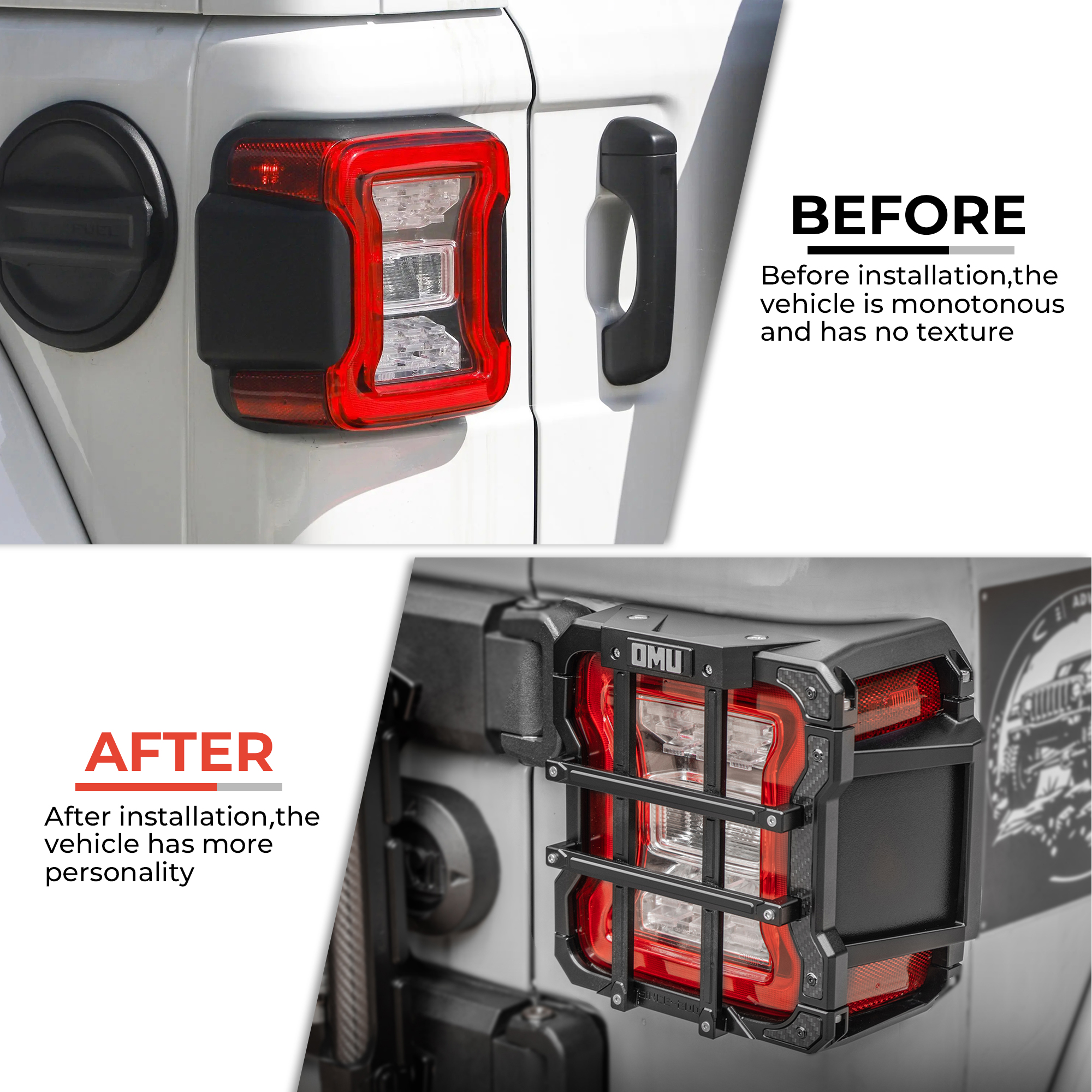 Tail Light Cover Compatible With 2018 Wrangler JL