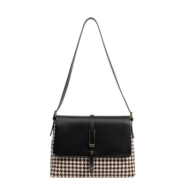 Winter Leopard Print Color Matching Simple Small Square Bag Black - Shop at LoveMi