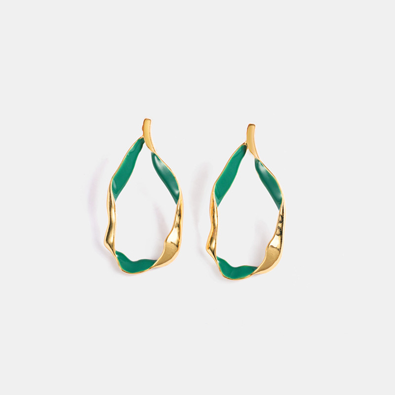 Contrasting Color Enamel Alloy Earrings Color Matching Earrings