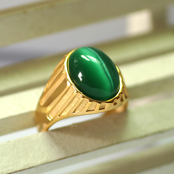 Title 3, Green European And American Opal Ring Men