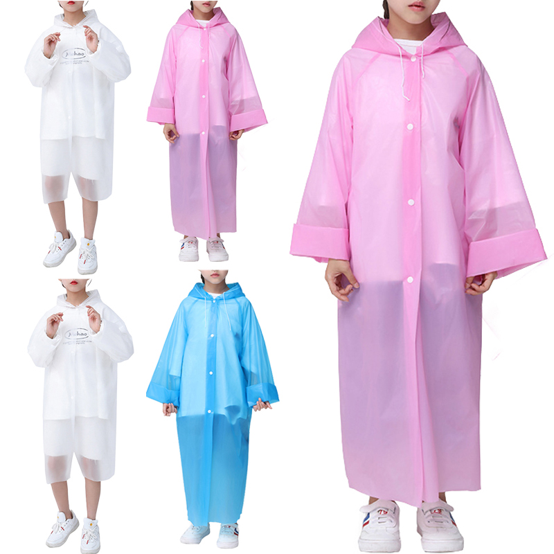 2PCS Children Kid Hooded Rainsuit Rain Cover Poncho Raincoat Coats Waterproof — image 10
