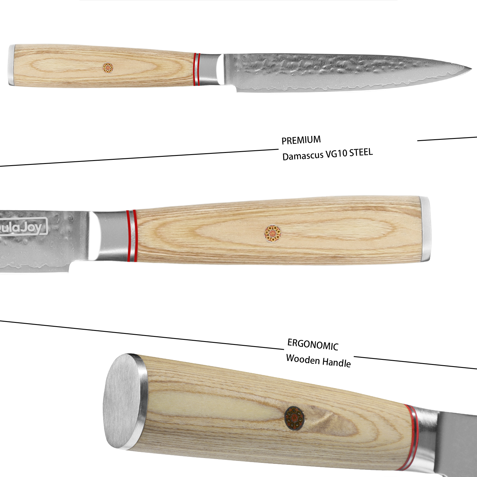 Qulajoy Nakiri Knife 6.9 Inch, Professional Vegetable Knife Japanese Kitchen Knives 67-Layers Damascus Chef Knife, Cooking Knife For Home Outdoor With Ergonomic Wood Handle.