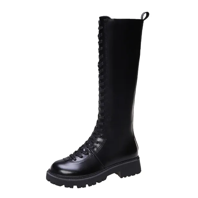 Retro Brown Boots Female Front Lace Black - Shop at LoveMi