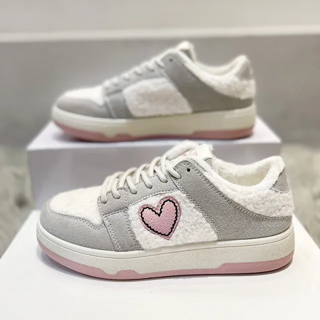 New Winter Casual Plus Velvet Sneakers Pink - Shop at LoveMi