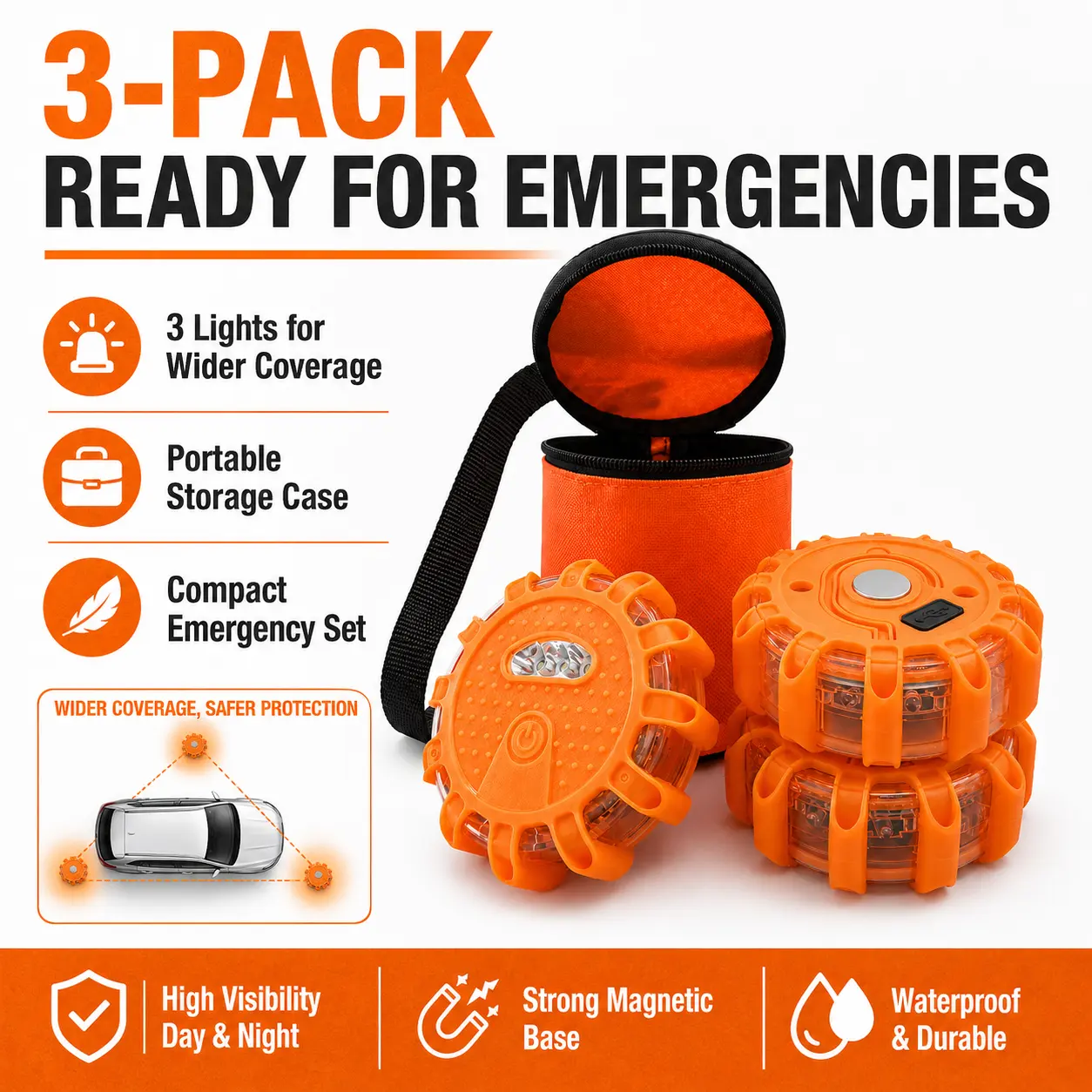 HB 328C LED Warning Light Rechargeable Roadside