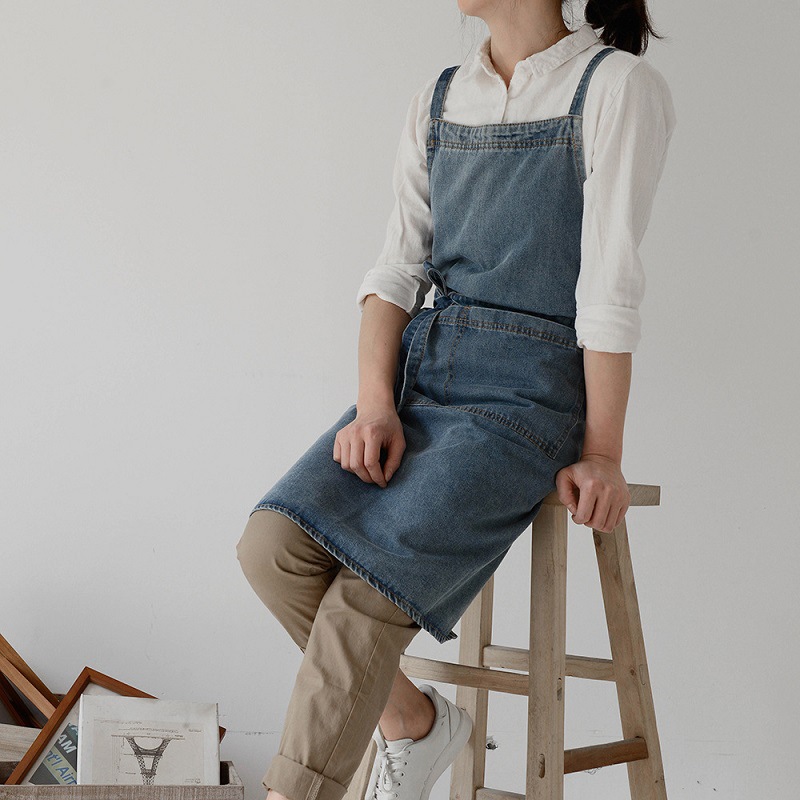 Title 4, Cotton Thickened Denim Canvas Apron Household Bib