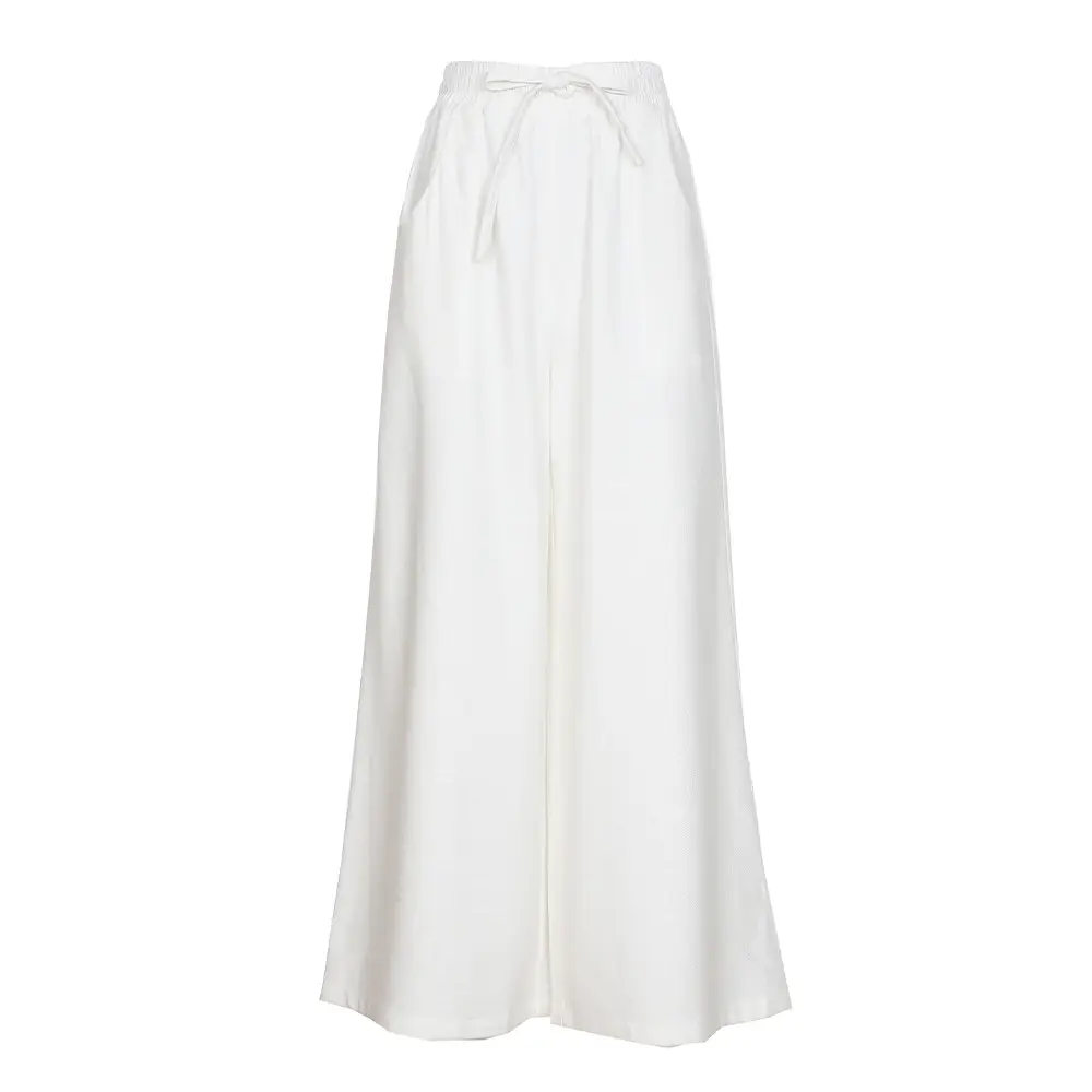 Literary Women's High-end Linen Casual Wide-leg Pants With Elastic Waist