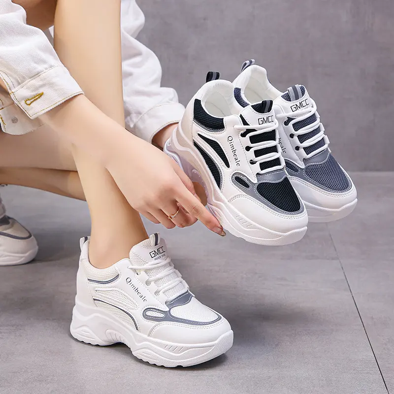 Height Increasing Insole Dad Shoes Mesh Casual Sneakers Platform