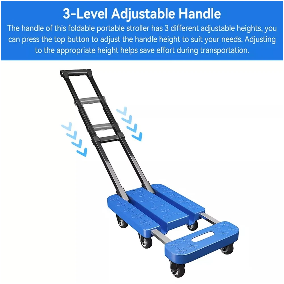 270KG Folding Hand Truck Luggage Dolly Trolley Moving Platform Cart Heavy Duty 2